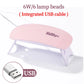 YIKOOLIN Mini Mouse Gel Nails 6W Polish Drying Lamp Portable 6 LED UV Manicure Lamp Home  USB Nail Phototherapy Machine