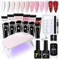 LILYCUTE Nail Gel Set 6W LED Lamp Full Manicure Set Vernis Semi Permanent Quick Extension Nail Kit Gel Set For Nails Tool Kit