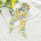 New Fashion Print Bow Scrunchies Hair Ribbon For Women Elastic Hair Band Girls Horsetail Hair Ties Hair Accessories