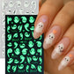 Halloween Nail Stickers - 3D Glow in Dark Cute Ghost Design Luminous Self Adhesive Nail Decals for Halloween