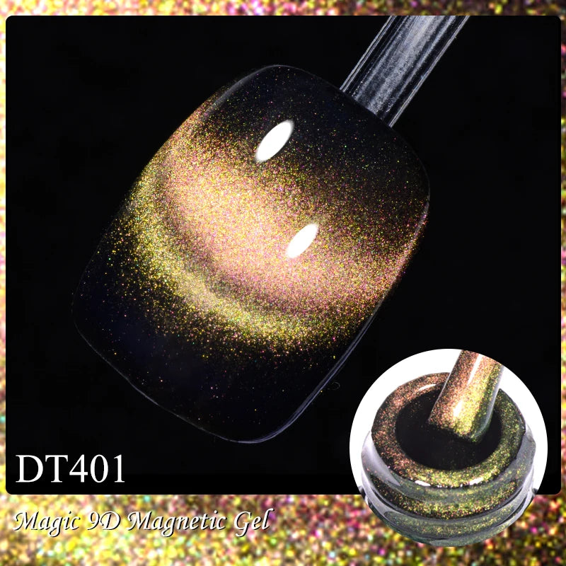 MEET ACROSS 7ml Golden Cat Magnetic Gel Nail Polish Dark Brown Red Green Christmas Nail Art Varnish Winter Autumn For Nails