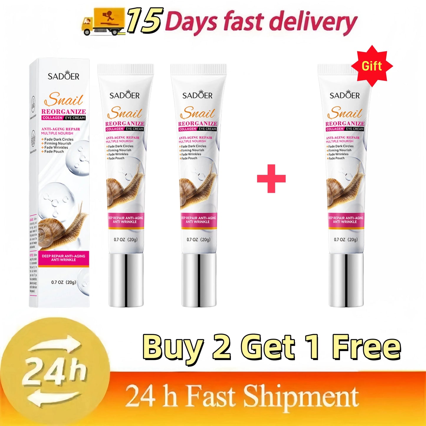 Snail Collagen Eye Cream Anti Dark Circles Remove Eyes Bags Moisturizing Firming Beauty Eyes Skin Care Products