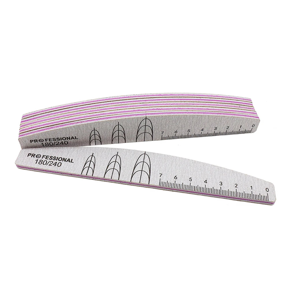 5/10 Pcs Double Sided Nail Art File Set With Scale Grey Sandpaper Nail Stylist Supplies Manicure Products Sand Nails Salon Tools
