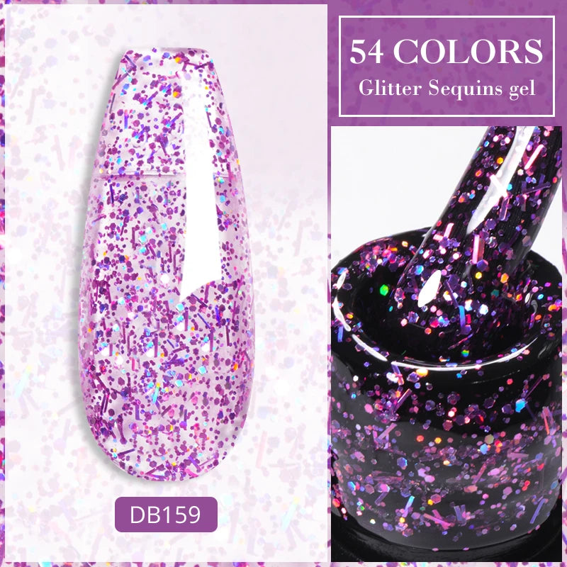 7ML Jelly Gel Nail Polish Black Crystal Translucent Dull Color Nail Art Gel Semi Permanent Varnish Soak Off UV LED Gel Polish