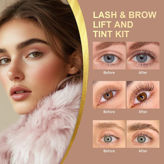 Pro Lash And Brow Tinting Kit For Lash Brow Lift Perm Fixation Setting Curled Lashes Long-lasting Set 4-6 Weeks Lash Curler Perm