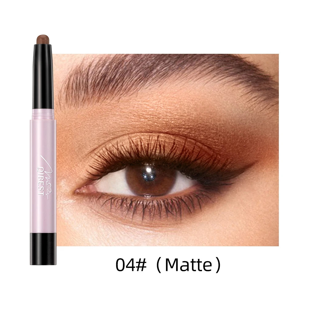 QIBEST 12 Colors Eyeshadow Sticker Cosmetics Shadows Pencil Eyeliner Highlighter Shimmer Pigment Professional Female Makeup