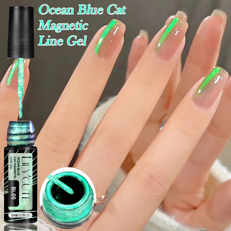 LILYCUTE 5ml Line Art Gel Nail Polish Gold Silver DIY Drawing Gel Reflective Glitter Design Semi Permanent Painting Gel Varnish