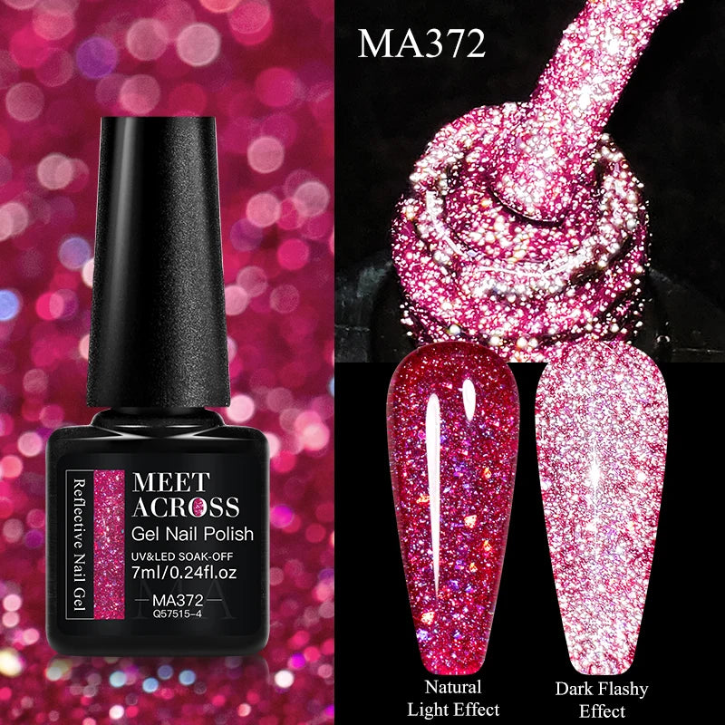 7ml Red Series Cat Magnetic Gel Nail Polish Sparkle Glitter Semi Permanent Nail Art UV Gel Varnish Manicure For Valentines Nails