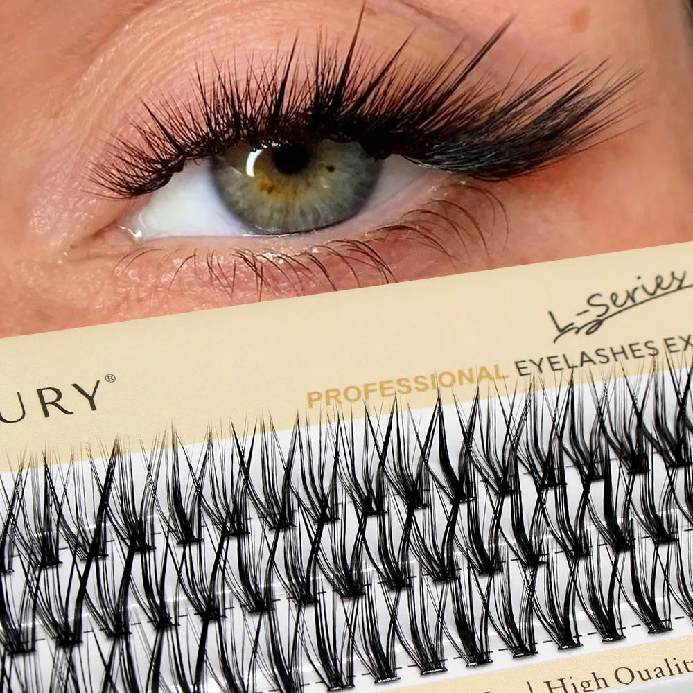 Premium 30D L Curl Cluster Eyelash Extension Foxy Eyes Cat Look Natural Individual Eyelashes Bunches Makeup Tool Lashes Cilia