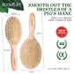 BOOMSLIFE Soft Boar Bristle Hair Brush Women Custom Scalp Massage Detangle HairbrushOak Wood Comb for Hair  Barber Accessories