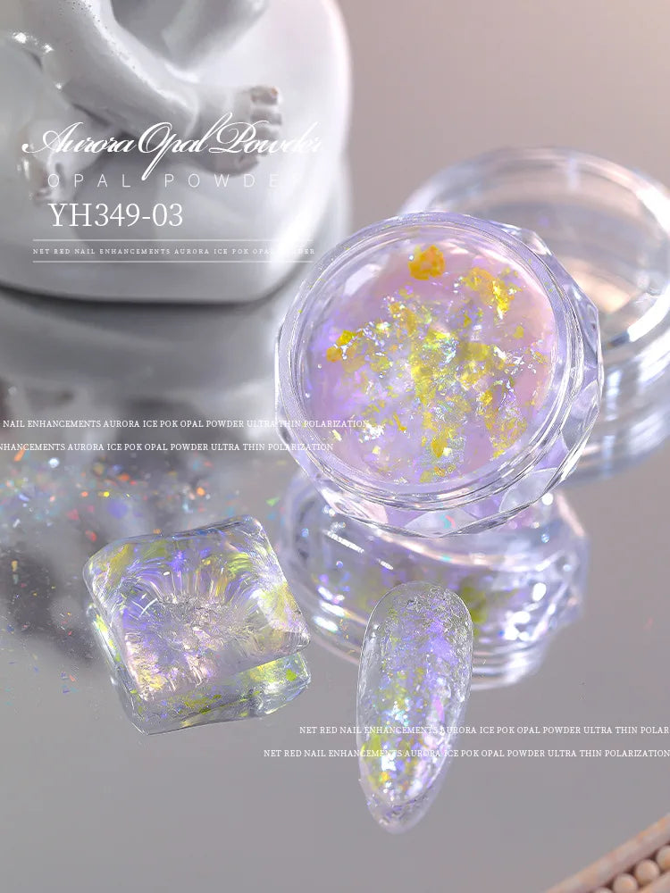 Sparkly Chameleon Nail Opal Flakes Magic Mirror Aurora Thick Nail Sequins Pigment Eye shadow Colorshift Mermaid Nail Chrome Dust