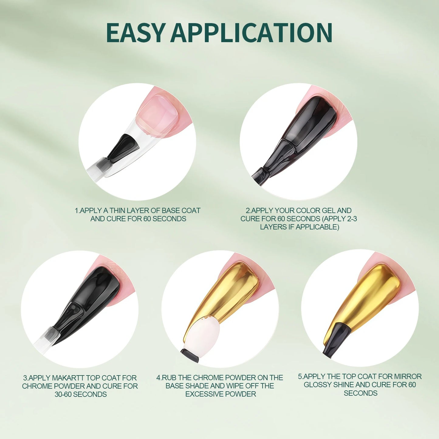 Nailpop Magic Mirror Top Coat 15ml Enhances Mirror Effect Long-lasting Shine Effect shines Gel Polish No Wipe Easy Application
