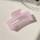 New Women Elegant Transparent Frosted Rectangle Hair Claws Lady Sweet Hair Decorate Toothed Hair Clips Fashion Hair Accessories