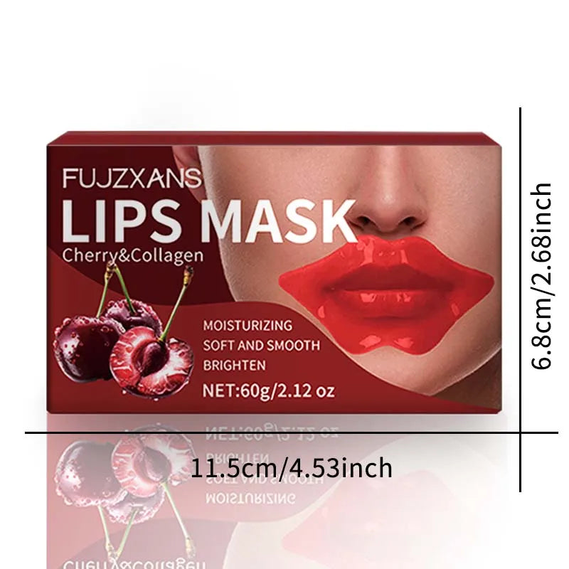 Cherry Lips Mask Sheets For Dark Lips Soft and Smooth Lips Skin Firms Brighten Reduce The Look Of Dark Spots Collagen Lips Mask