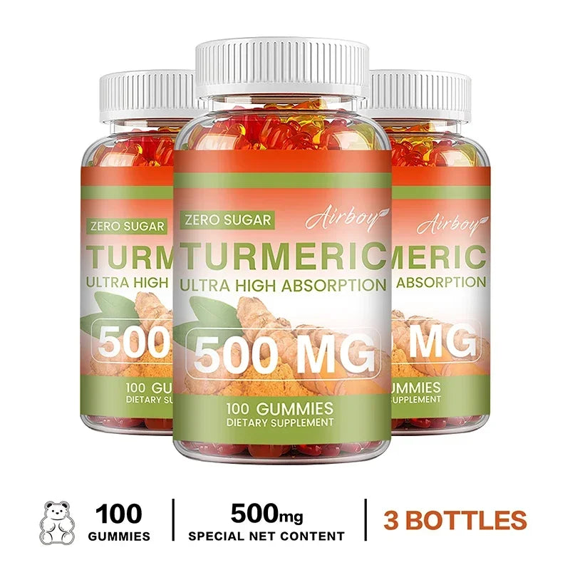 Turmeric Gummies - Supports Joint, Digestive, and Cardiovascular Health - Gluten Free, Non GMO