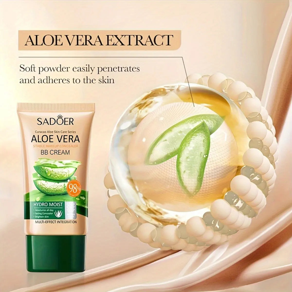 Aloe Concealer BB Cream, Natural Color Moisturizing Liquid Foundation, Covering Concealer, Covering Pores And Defects,