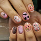 24pcs Halloween Press on Nails Sweet & Cool Jack-o'-Lantern Fake Nail Short Almond Cute & Cuddly Ghost False Nail for Women&Girl