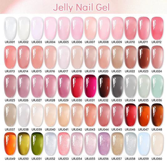UR SUGAR 15ml Jelly Nude Gel Nail Polish Light Pink Translucent Color Soak Off UV LED Gel Varnish Nail Art DIY Fashion Manicure