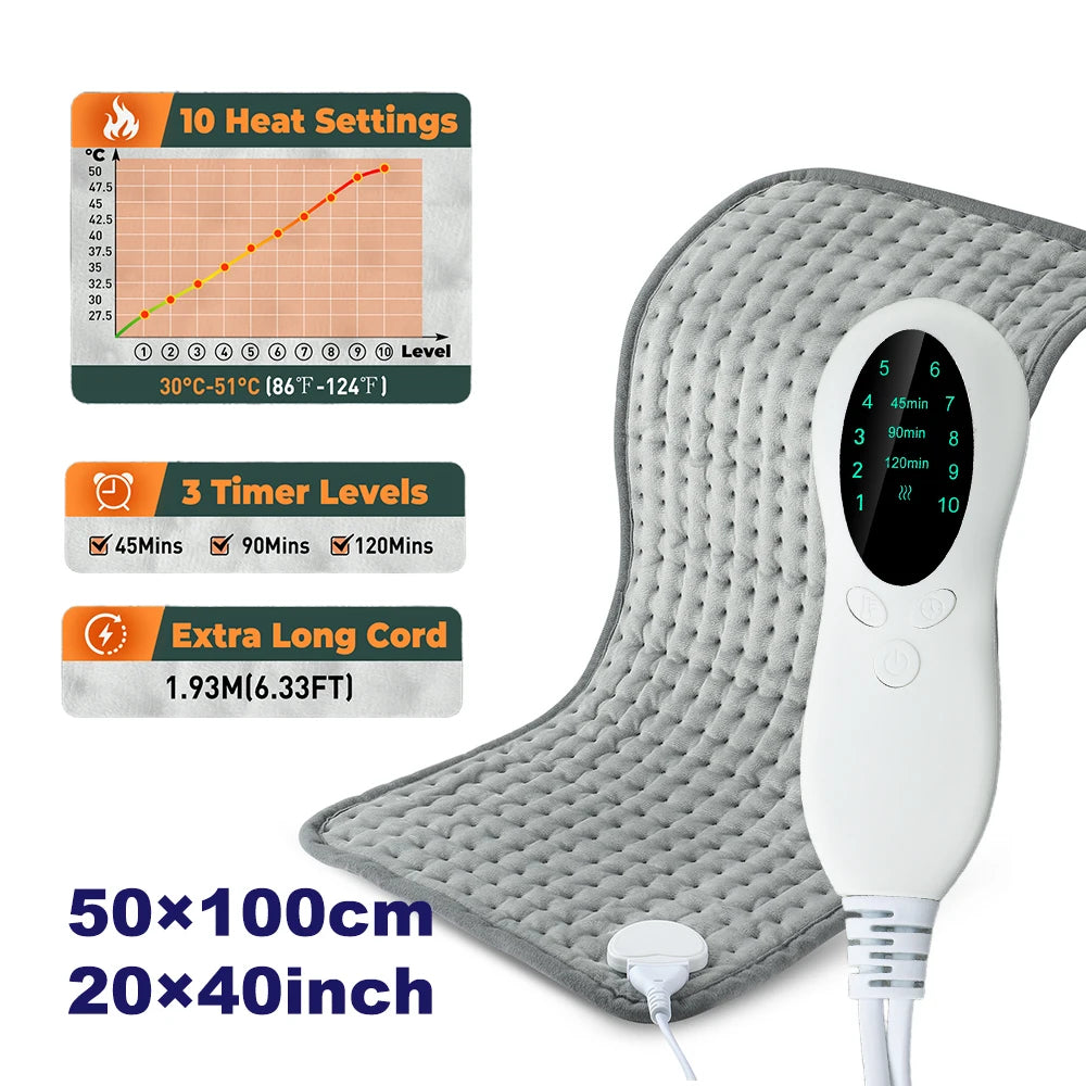 50*100cm Home Electric Heating Pad Back Shoulder Office Winter Warming Blanket 10 Heat Thermal Mat Abdomen Period Menstrual Belt