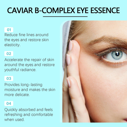 Caviar B-Complex Eye Essence Remove Dark Clrcles Anti Puffiness Smoothing Fine Lines Moisturize Skin Around the Eye Serum