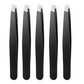 CNK  Wholesale  Stainless Steel Black Eyebrow Tweezer with Slant and Flat Point Beauty Tools for Eyebrows & Ingrown Hair Removal