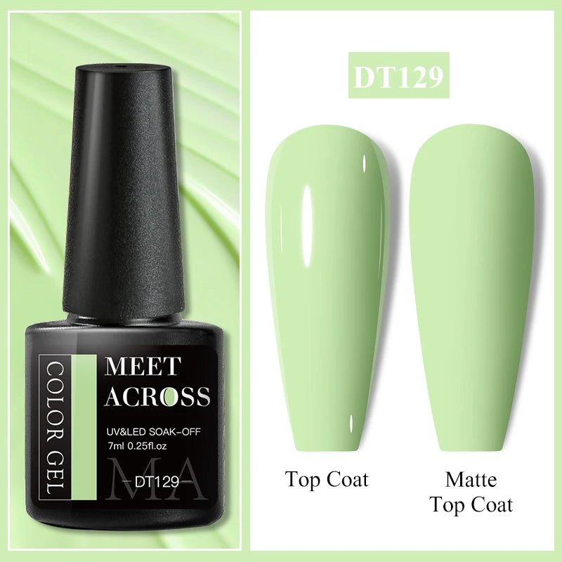 MEET ACROSS 7ml Eggshell Thermal Gel Nail Polish Temperature Changing Gradient Nail Art Varnish Winter Soak Off Gel For Nails