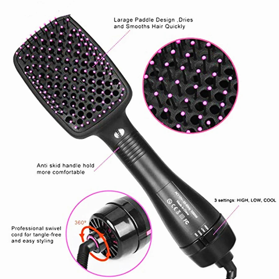 Multifunctional 2-in-1 home flat comb electric hair dryer Flat comb hair curler