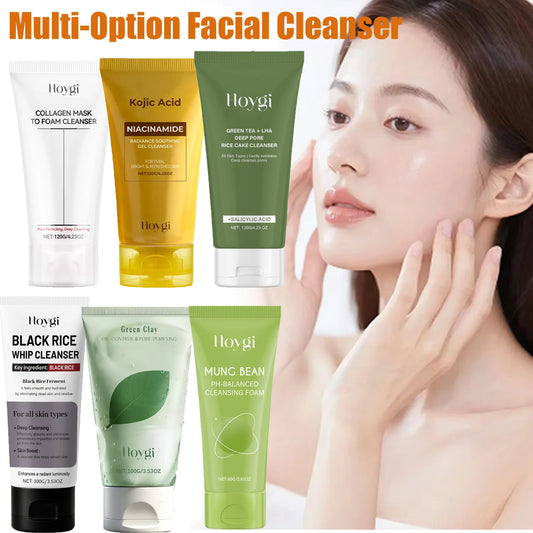 Multi-Option Facial Cleanser Oil Control Brightening Skin Cleansing Moisturizing Blackhead Remove Skincare Face Wash Foam Face