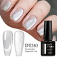 MEET ACROSS 7ml Porcelain White Cat Eye Gel Polish Holographic Glitter Magnetic Galactic Effect Gel Nail Polish Soak Off UV Gel