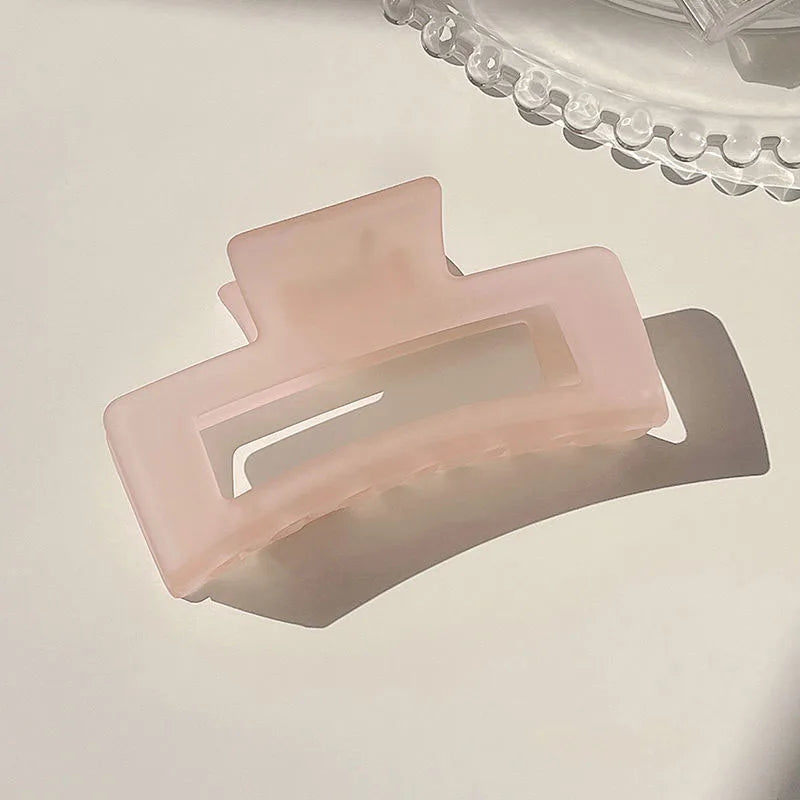 New Women Elegant Transparent Frosted Rectangle Hair Claws Lady Sweet Hair Decorate Toothed Hair Clips Fashion Hair Accessories