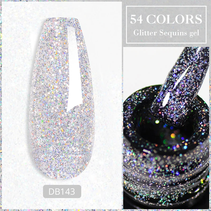 7ml Sparkling Glass Bead Cat Magnetic Gel Nail Polish Flash Black Spar Red Color Semi Permanent Soak Off UV Summer Gel Varnish