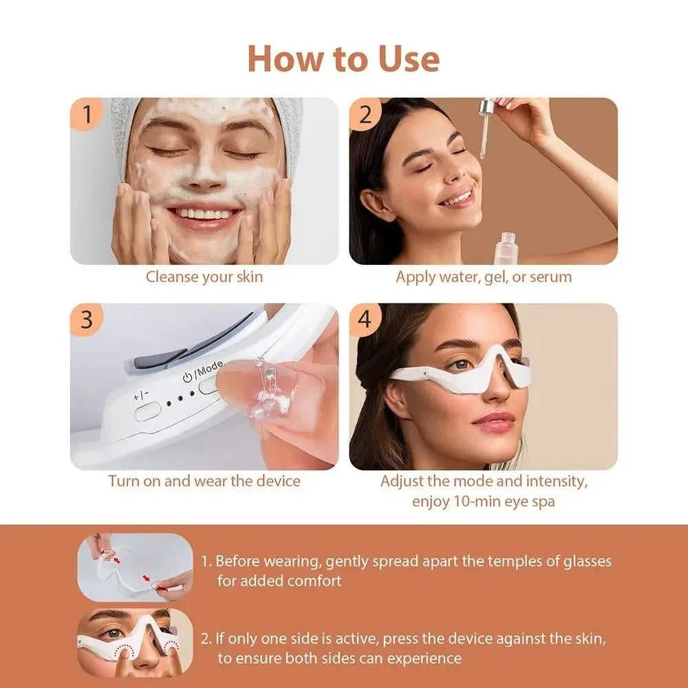 3D Red Light EMS Eye Massager  Dark Circles Eye Bag Removal Eye Wrinkles Eye Fatigue Relaxing Care Beauty Machine