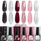 Mtssii 6PCS/Set Sparkly Nude Pink Gel Nail Polish Glitter Semi Permanent Nail Art LED UV Soak Off Gel Varnish Nail Supplies