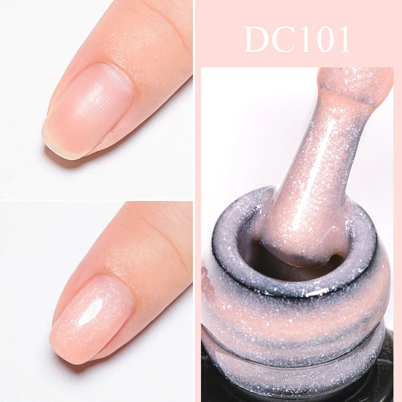 Mtssii 7ml Glitter Rubber Base Gel Polish Gold Sequins Pink White Base Gel Top Coat Soak Off UV LED Nail Art Varnish Manicure