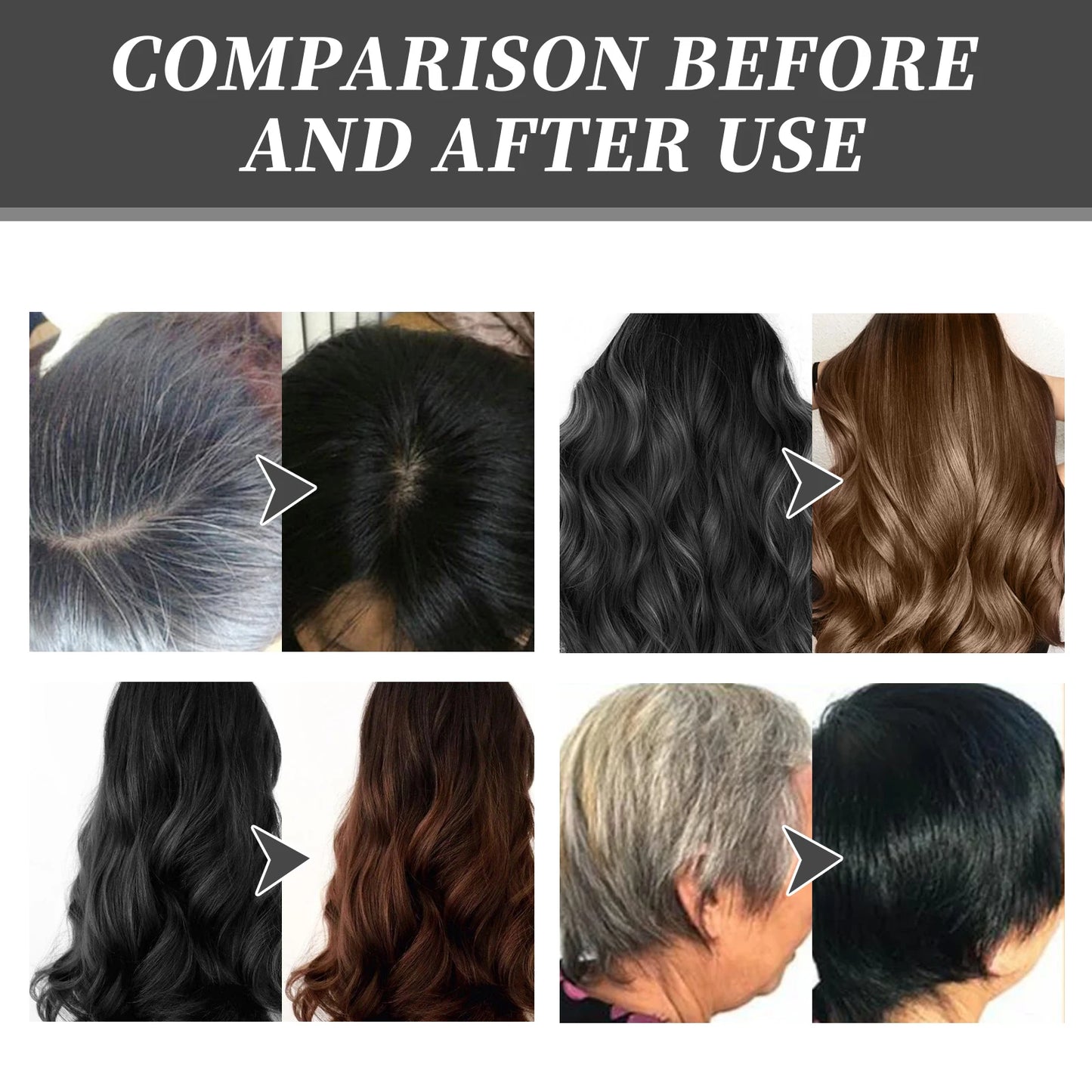 Long Lasting Bubble Hair Dye Shampoo Natural Ginger Color Hair Dye Moisturize Dry Hair Strengthening Back To Black Hair Colored