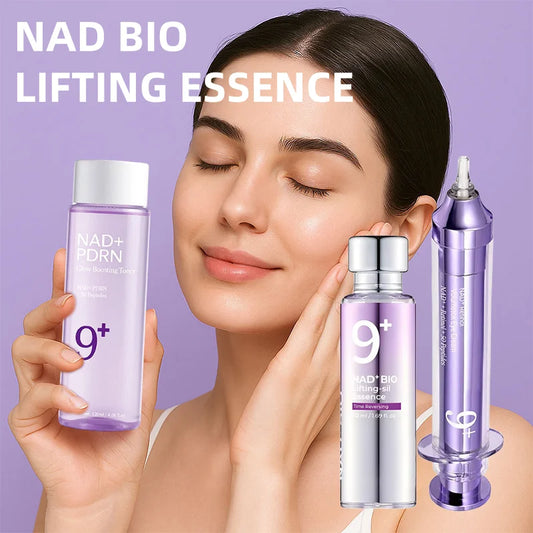 Korea Nad No.9 Skincare Set Retinol Antiwrinkle Eye Cream Renewing Essence Toner Brightens Lifts Firms Skin Reduces Dark Circles