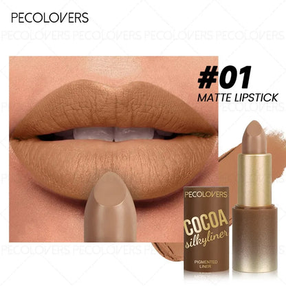 1pcs Multi-color Lipstick, Brown Lip Gloss, Waterproof and Long-lasting, Full and Charming Lips, Lip Cosmetics