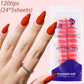 576pcs/Box Colorful Fake Nails Black Red Design Fake Nail Oval Short Square Press On False Nails Mixed Full Cover Nail Tips