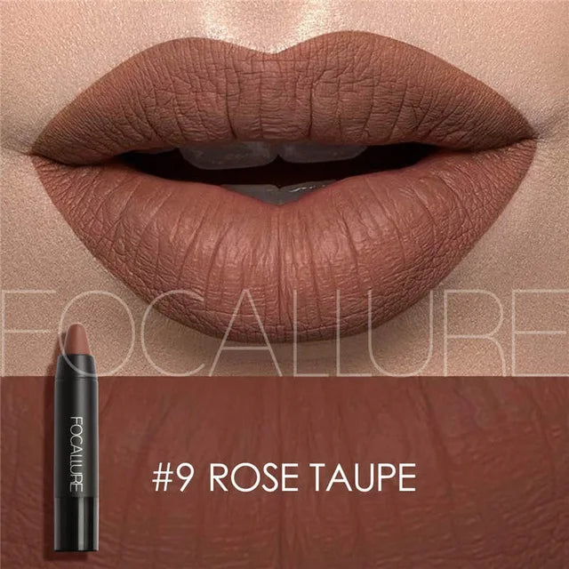 Focallure Matte Lipstick 19 Colors Long-Lasting Waterproof Soft Texture Lipstick Set Red & Nude Shades Cosmetic Glam Batom