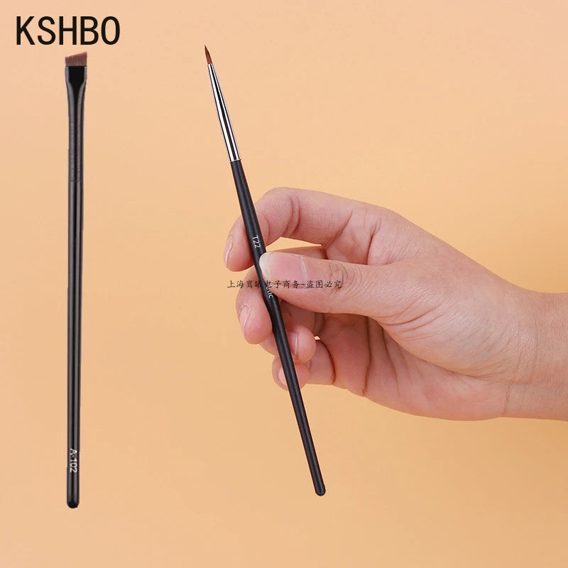KSHBO 2pcs/set Brow Contour Brush Eyebrow Eyeliner Brush Portable Small Angled Eyebrow Liner Brush Women Makeup Cosmetic Tools
