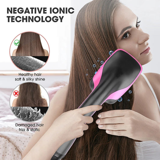 Multifunctional 2-in-1 home flat comb electric hair dryer Flat comb hair curler
