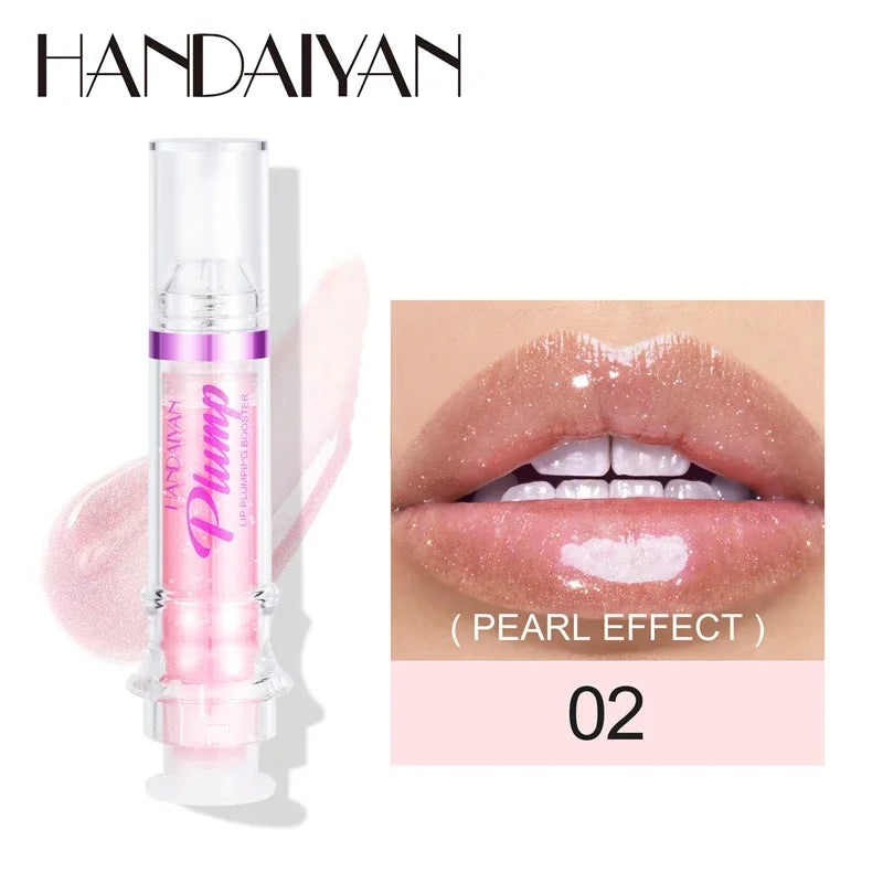 HANDAIYAN PLUMP & POUT Lip Plumping Booster Gloss High Shine for Plumper Looking Lips Extreme Shine Crystal Volume Lip Oil Hot