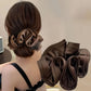 Korean Big Hair Tie Ribbon Scrunchies Satin Elastic Hair Band Bow Women Simple Temperament New Style  Ponytail Hair Accessories