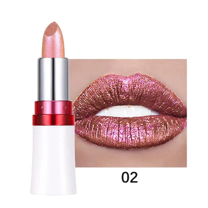 Metallic Lipstick Blue Purple Chameleon Lipstick Glitter Diamond Shimmer Color Changing Lip Gloss Pearl Shine Charming Makeup