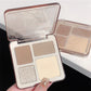 MAFFICK 4-Color Contour Palette:Matte Brightener, and Shimmer Highlight-Versatile Multi-Use Palette for Eye Shadow, Contouring,