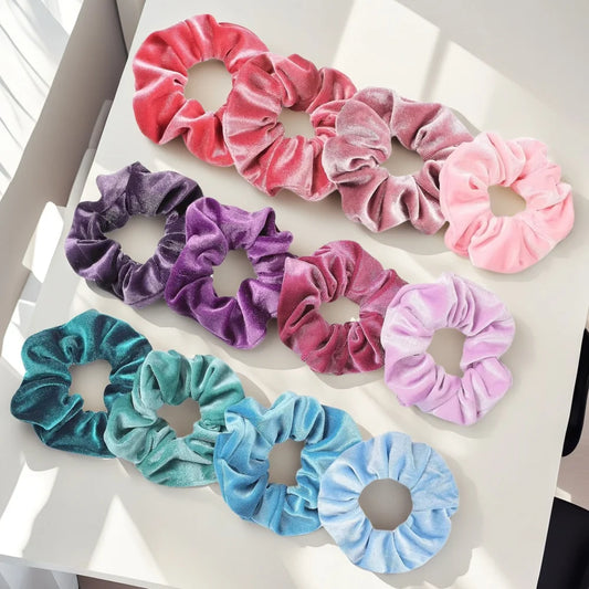 12 Pack Velvet Hair Scrunchies Scrunchy Hair Ties Elastic Hair Bands Ropes Scrunchie for Women or Girls Hair Accessories