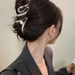 Metal Hair Clip Fashion Barrettes Korean Geometric Black Bow knot Hair Claw for Women Thick Thin Accessories Bath Crab Clamp