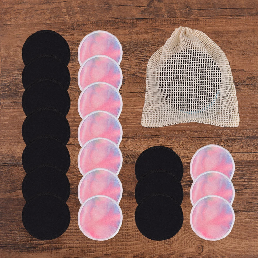 20Piece/Pack Makeup Remover Pads Washable Rounds Cleaning Cotton Reusable Facial Make Up Removal Pads Tool Matching Mesh Bag