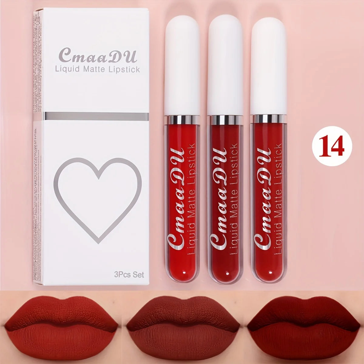3-PCS Matte Lipstick Set – Long-Lasting, Non-Fading, Waterproof, Exquisite Gift for Daily & Holiday Use, Universal Shades