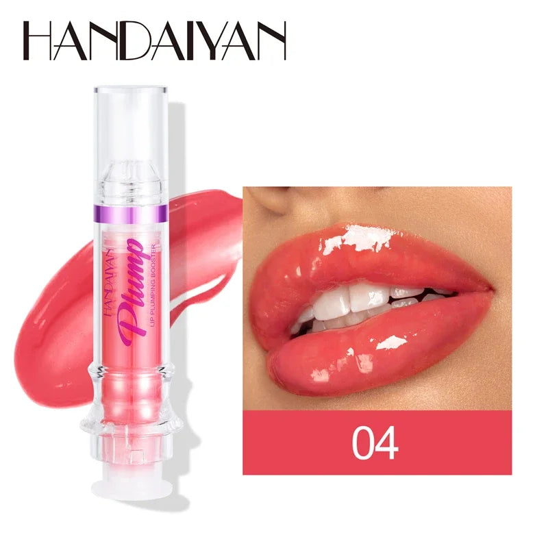 HANDAIYAN PLUMP & POUT Lip Plumping Booster Gloss High Shine for Plumper Looking Lips Extreme Shine Crystal Volume Lip Oil Hot